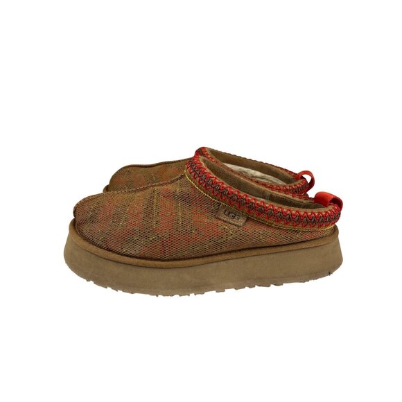 UGG Shoes - UGG Women's 9 Tazz Maxi Tasman Chestnut Mesh Mule Platform Slippers Southwestern